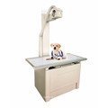 Radiology veterinary table with four-way floating top for animal examination